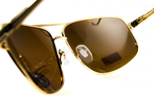 Очки поляризационные BluWater Navigator-2 Polarized (brown), коричневые в золотистой оправе