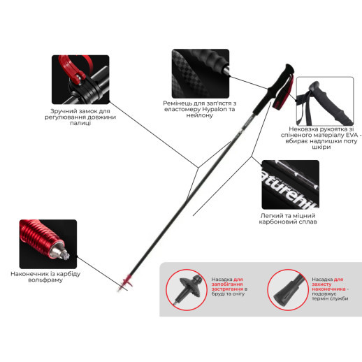 Трекинговая палка Naturehike ST10 NH19S010-T, 130 см, голубой