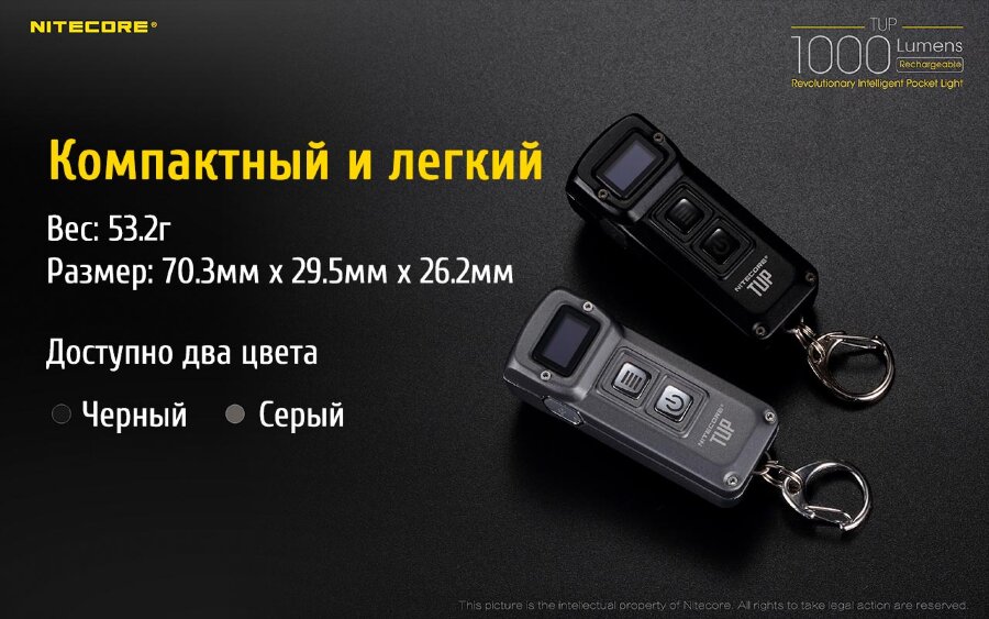 Фонарь Nitecore TUP черный 55724