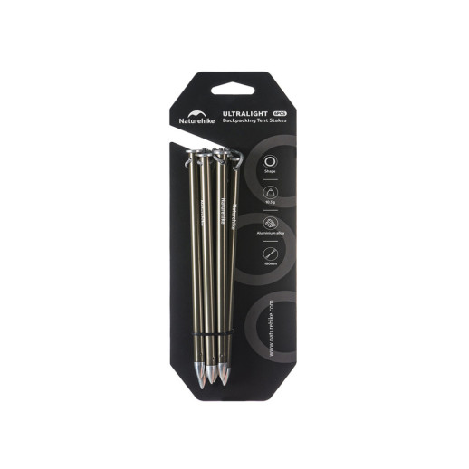 Колышки туристические облегченные Naturehike CNK2650PJ014, прямые, 18 см, 6 шт, серый