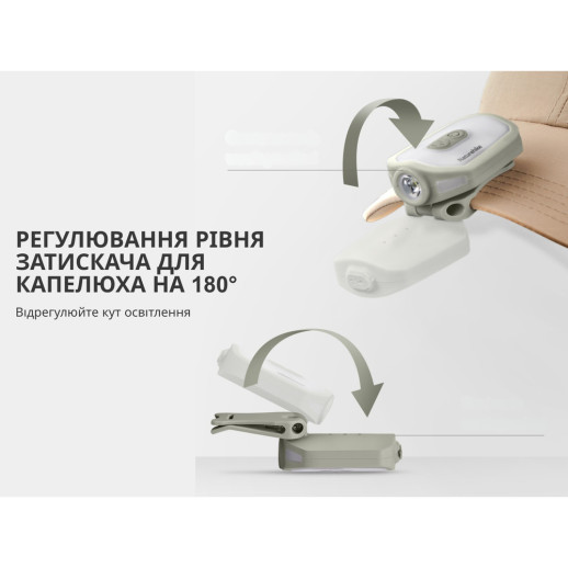 Фонарь с клипсой Naturehike NH21ZM013, бежевый