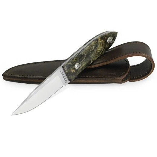 Нож Maserin AM-22, 14C28N, зеленый буковый кап