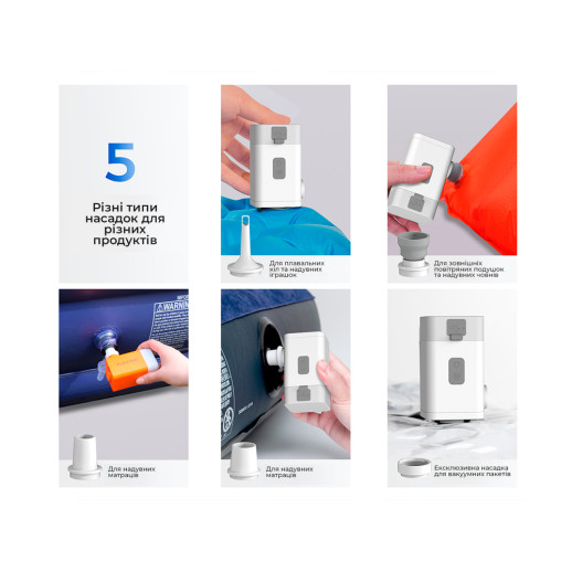 Насос-фонарь-powerbank кемпинговый Flextail Max Pump 2 Plus, оранжевый