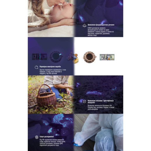 Ультрафиолетовый фонарь Wuben E19UV, черный