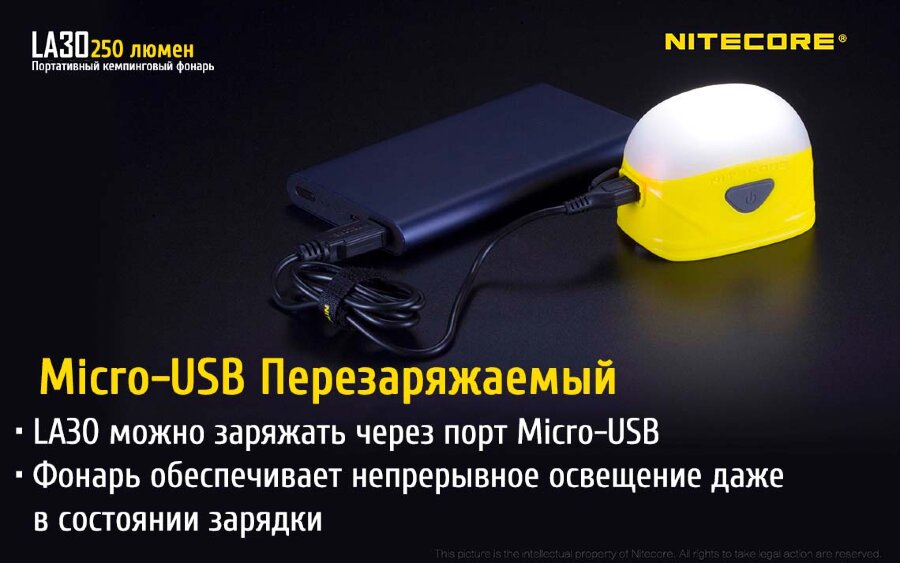 Фонарь Nitecore LA30 синий 55741