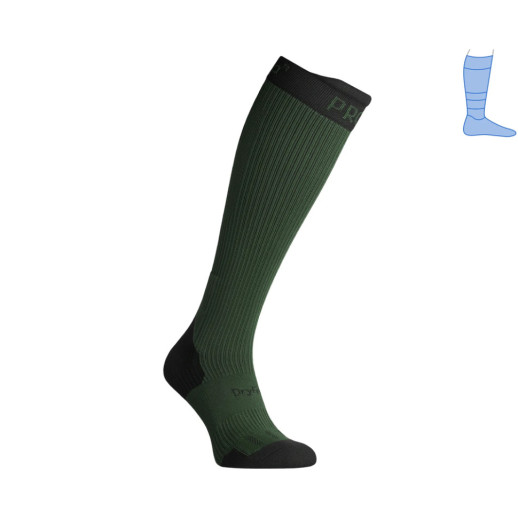 Компрессионные гольфы защитные демисезонные Protector LongDry PRO черно-зеленые L 44-47