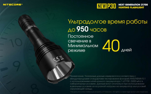 Тактический ручной фонарь Nitecore P30 комплект new