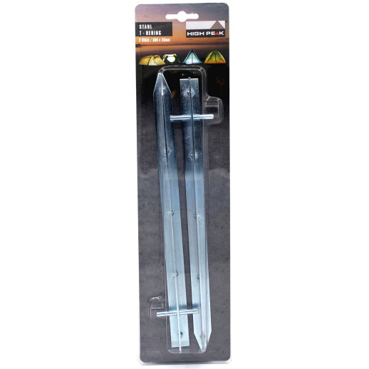 Колышки High Peak Steel T-Peg 30 см 2 шт. - серебристые (42211)
