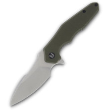 Нож Hightron Mini Ventura, D2, G10, зеленый, стальной stonewash клинок