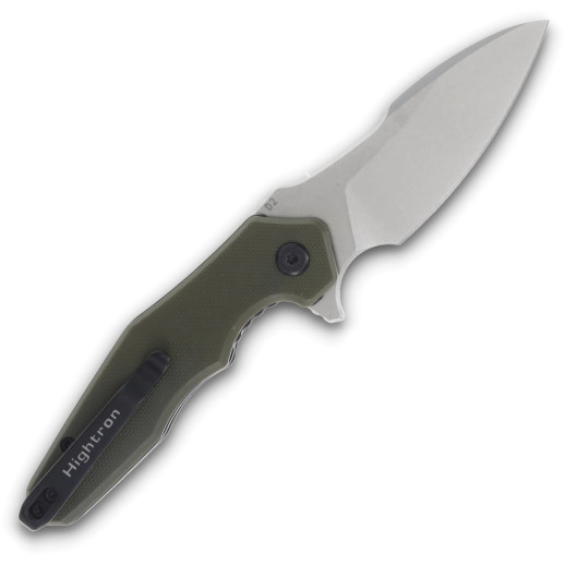 Нож Hightron Mini Ventura, D2, G10, зеленый, стальной stonewash клинок