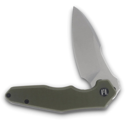 Нож Hightron Mini Ventura, D2, G10, зеленый, стальной stonewash клинок