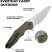 Нож Hightron Mini Ventura, D2, G10, зеленый, стальной stonewash клинок