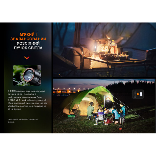 Фонарь ручной Fenix E35R, голубой | Лимитированная серия