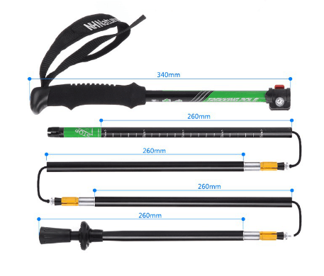 Трекинговые палки 7075 5-сек. Naturehike NH15A023-Z зеленые