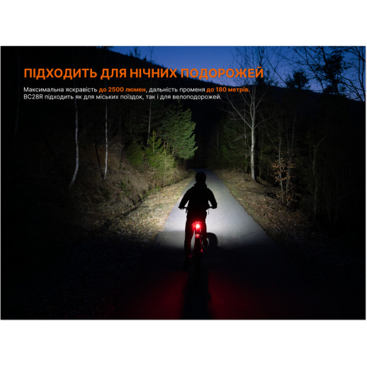 Комплект велофар (передняя+задняя) Fenix BC28R