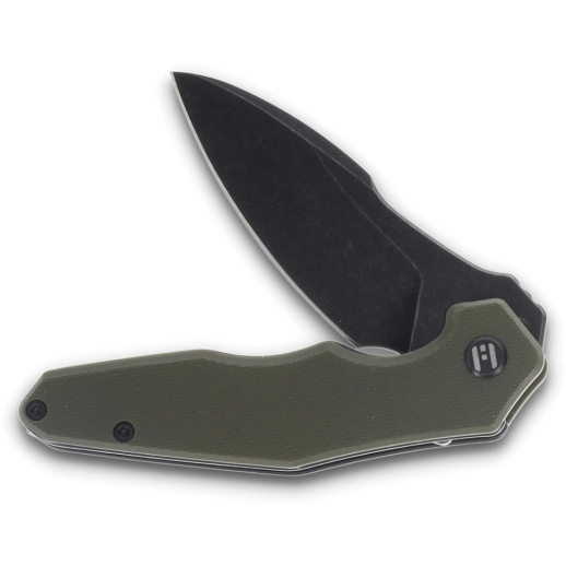 Нож Hightron Mini Ventura, D2, G10, зеленый, черный stonewash клинок
