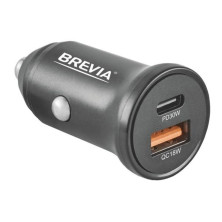Автомобильное зарядное устройство Brevia ePower DualCharge 30W 1xUSB-C+1xUSB-A, black
