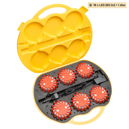 Комплект фонарей профессиональных Mactronic M-Flare (65 Lm) Amber Magnet Synch Recharg 12/220V (PSD0012)