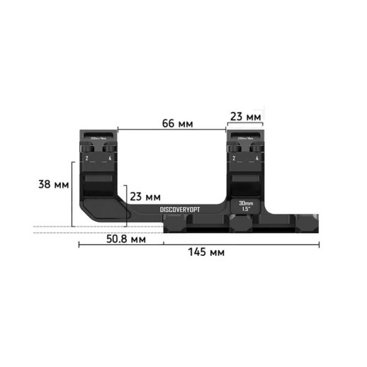 Моноблок Discovery Scope Mount ONE-PIECE High Profile For Picatinny 30mm 1,5inch (202401)