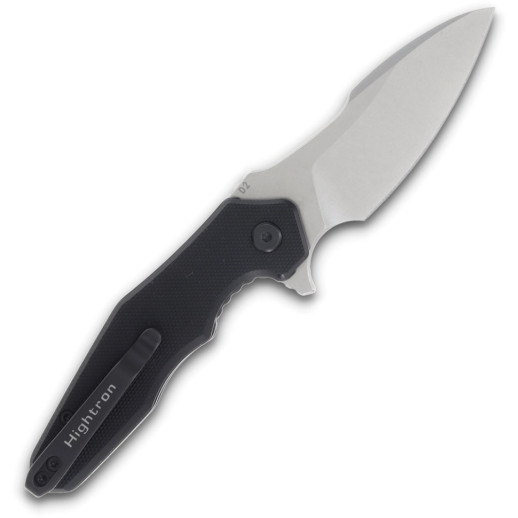 Нож Hightron Mini Ventura, D2, G10, черный, стальной stonewash клинок