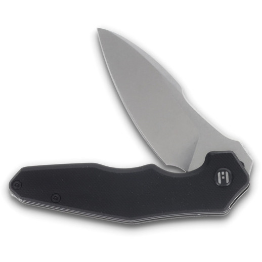 Нож Hightron Mini Ventura, D2, G10, черный, стальной stonewash клинок