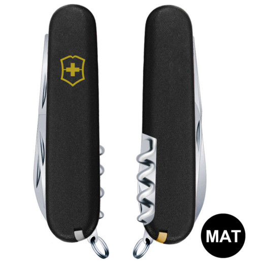 Складной нож Victorinox SPARTAN MAT черный матовый лак с желтым лого