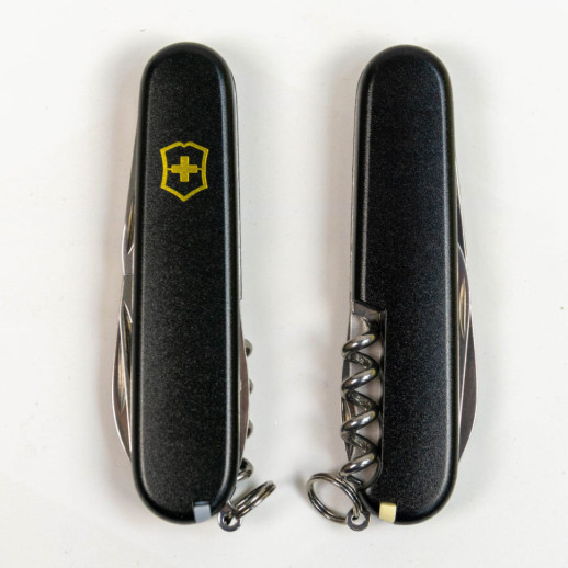 Складной нож Victorinox SPARTAN MAT черный матовый лак с желтым лого