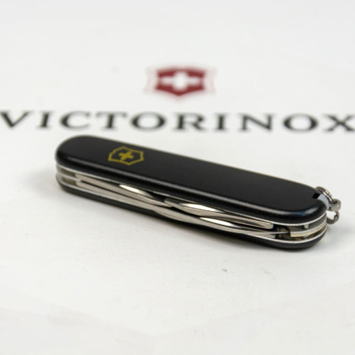 Складной нож Victorinox SPARTAN MAT черный матовый лак с желтым лого