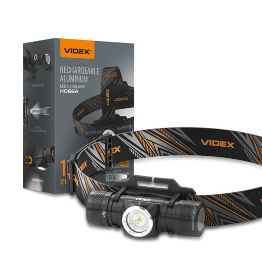 Налобный светодиодный фонарик VIDEX VLF-H065A 1200Lm 5000K (открытая упаковка/ремонт соединения платы)