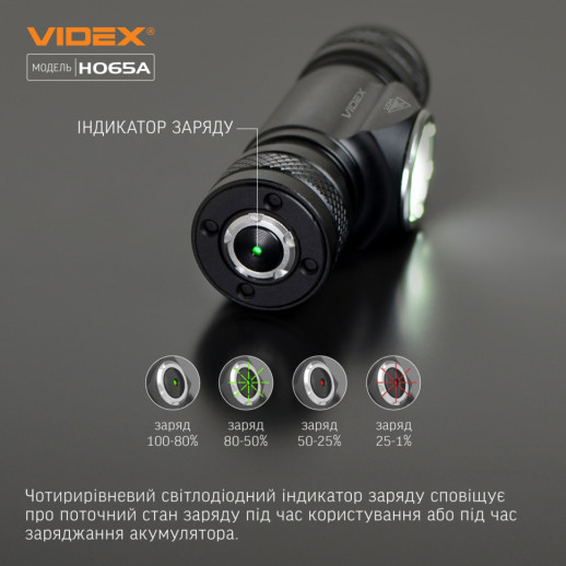 Налобный светодиодный фонарик VIDEX VLF-H065A 1200Lm 5000K (открытая упаковка/ремонт соединения платы)