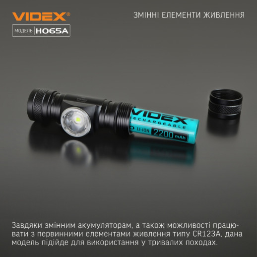Налобный светодиодный фонарик VIDEX VLF-H065A 1200Lm 5000K (открытая упаковка/ремонт соединения платы)