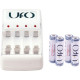 Зарядное устройство UFO KN-8003 + 4 аккумулятора UFO HR6 NI-MH 2500MAH