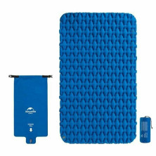 Коврик надувной двухместный с надувным мешком Naturehike FC-11 NH19Z055-P, 65мм, голубой (открытая/поврежденная упаковка)