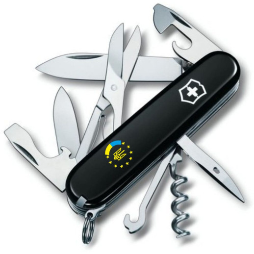 CLIMBER UKRAINE  91мм/14функ/черн /штоп/ножн/крюк /Украина ЕС
