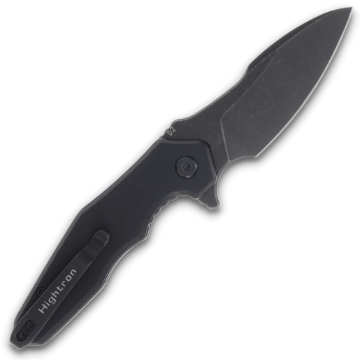 Нож Hightron Mini Ventura, D2, G10, черный, черный stonewash клинок