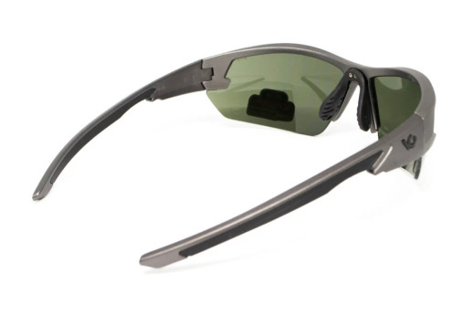 Защитные очки Venture Gear Tactical Semtex 2.0 Gun Metal (forest gray) Anti-Fog, черно-зеленые в цветной оправе "темный металлик"