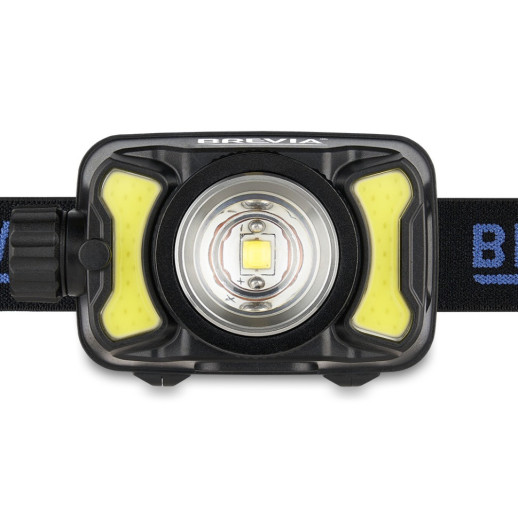 Фонарь налобный BREVIA 600Lm, 3W CREE XPG+COB, 1200mAh/3xAAA, Zoom, White/Red (14500ERBX1)
