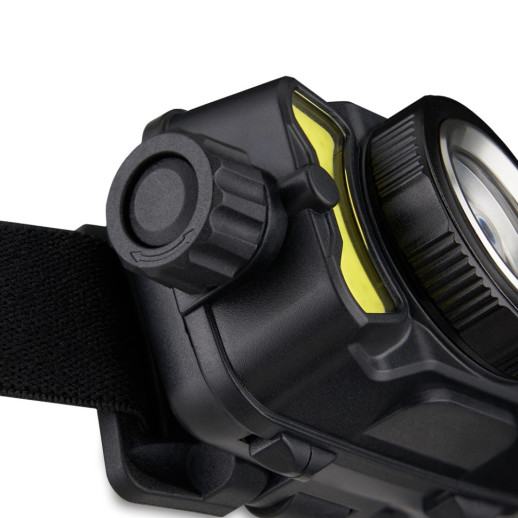 Фонарь налобный BREVIA 600Lm, 3W CREE XPG+COB, 1200mAh/3xAAA, Zoom, White/Red (14500ERBX1)