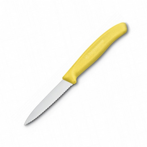 Нож кухонный Victorinox SwissClassic Paring серрейтор (желтый)