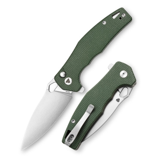 Нож Trivisa Corvus-04G, 14C28N, Микарта, Зеленый (TY20-GM-14)