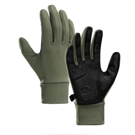 Перчатки трикотажные с улучшенным хватом Naturehike NH20FS032, размер М, оливковые