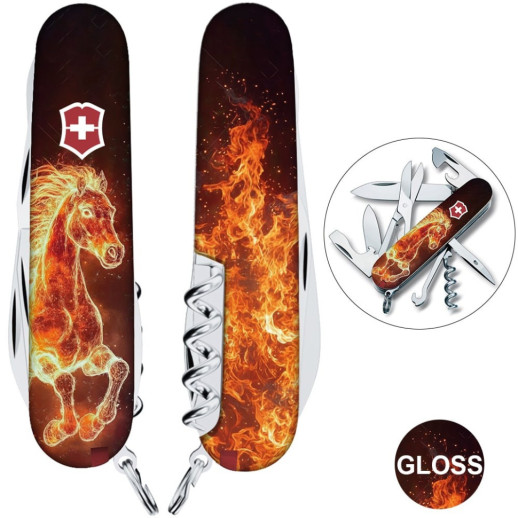 Складной нож Victorinox CLIMBER ZODIAC Огненная лошадь 1.3703.Z5210pk