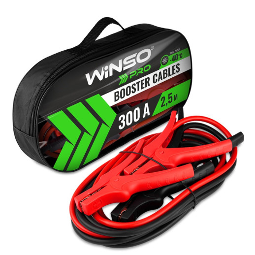 Провода-прикуриватели Winso PRO сила стума 300A, длина 2.5м., сумка на молнии (138130)