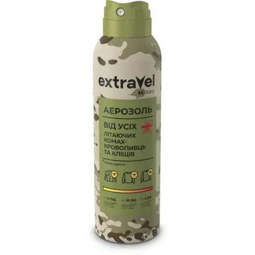 Аэрозоль от всех насекомых, кровопийц и клещей Extravel Military 170 мл