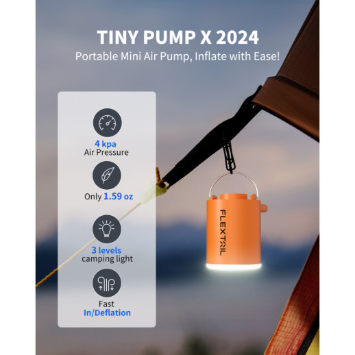 Насос-фонарь кемпинговый Flextail Tiny Pump Х, оранжевый