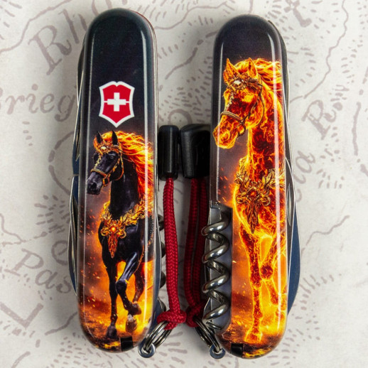 Складной нож Victorinox HUNTSMAN ZODIAC Золотой конь 1.3713.Z5220pk