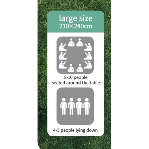 Коврик для пикника водостойкий Naturehike CNK2350WS010, 210x240 см, бежевый с принтом