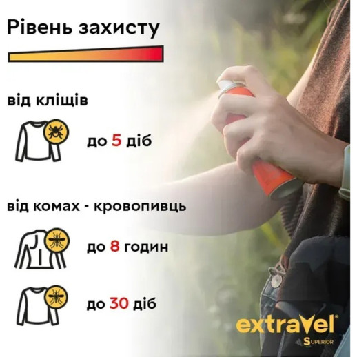 Аэрозоль-репеллент от всех летающих насекомых и клещей EXTRAVEL SUPERIOR 100 мл