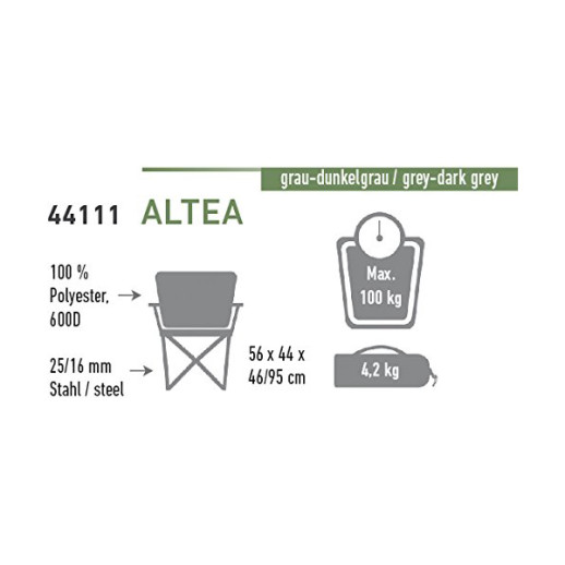 Складной стул High Peak Altea (Gray/Dark gray)