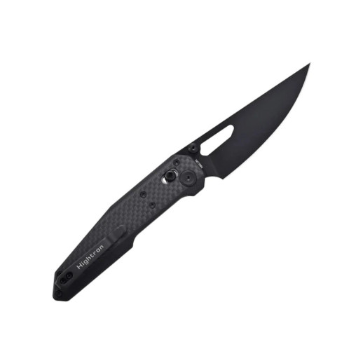 Нож Hightron Sharplyn, 14C28N, G10 + CF, черный, черный клинок